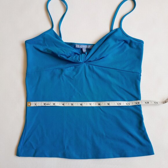 SMART SET Twisted Front Camisole with Spaghetti Straps in Bright Azure Blue - Picture 10 of 13